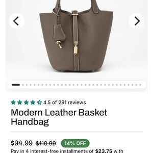 Leather  bucket Handbag